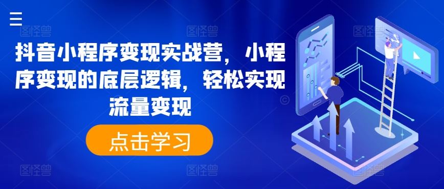 抖音小程序变现实战营，小程序变现的底层逻辑，轻松实现流量变现-九零网创
