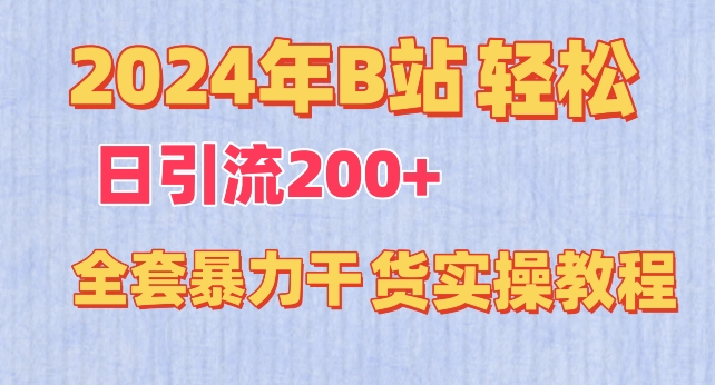 2024年B站轻松日引流200+的全套暴力干货实操教程-九零网创