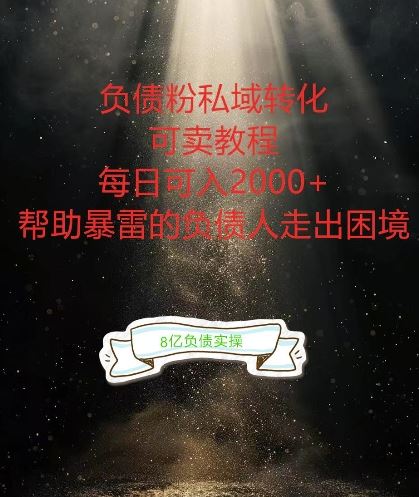 负债粉掘金计划，帮助负债者解决问题，债务规划，债务重组，最好的变现方式【揭秘】-九零网创