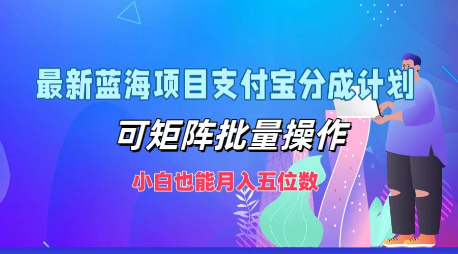 （12515期）最新蓝海项目支付宝分成计划，可矩阵批量操作，小白也能月入五位数-九零网创