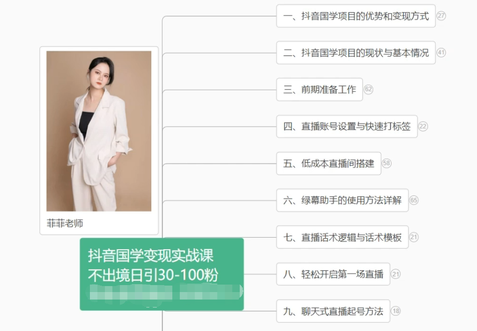 抖音国学变现项目：不出境日引30-100粉实战课程-九零网创