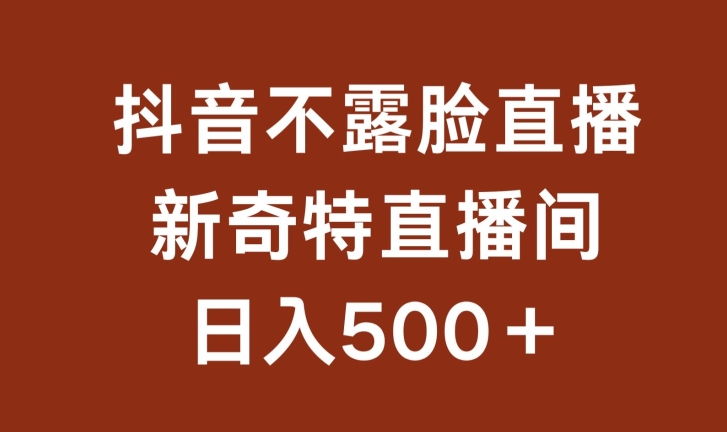 不露脸挂机直播，新奇特直播间，日入500+-九零网创