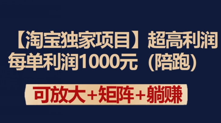 【淘宝独家项目】超高利润：每单利润1000元-九零网创