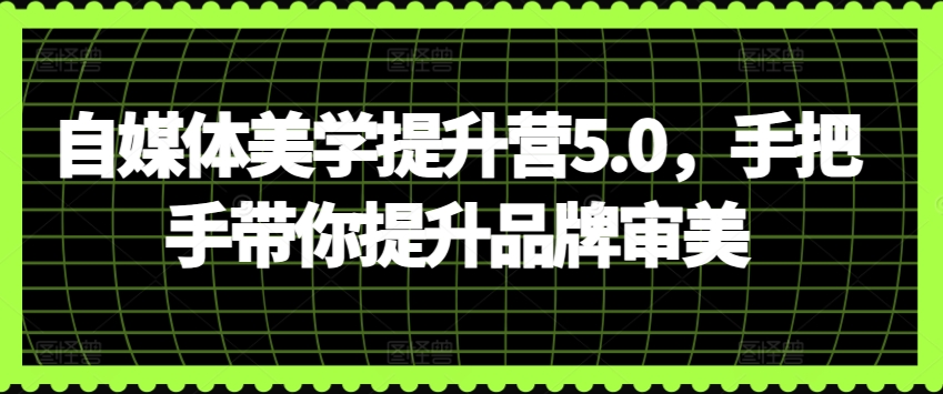 自媒体美学提升营5.0，手把手带你提升品牌审美-九零网创