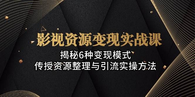 影视资源变现实战课：揭秘6种变现模式，传授资源整理与引流实操方法-九零网创