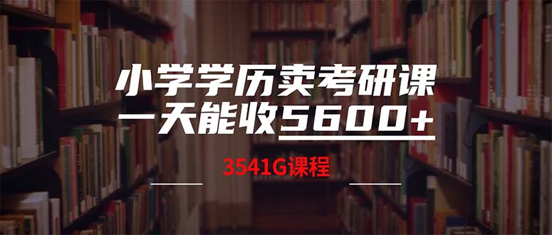（12556期）小学学历卖考研课程，一天收5600（附3580G考研合集）-九零网创