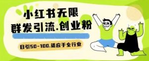 小红书一天引流一二百创业粉技术 可引全行业精准粉玩法【揭秘】-九零网创