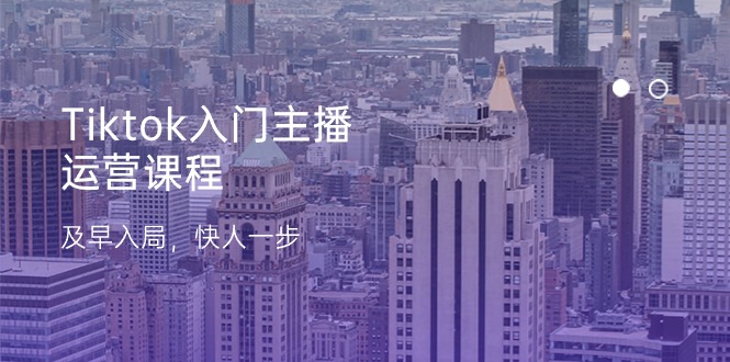 Tiktok入门主播运营课程，及早入局，快人一步（11节）-九零网创