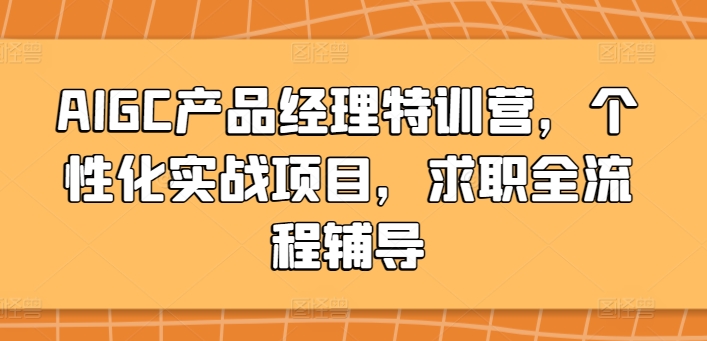 AIGC产品经理特训营，个性化实战项目，求职全流程辅导-九零网创