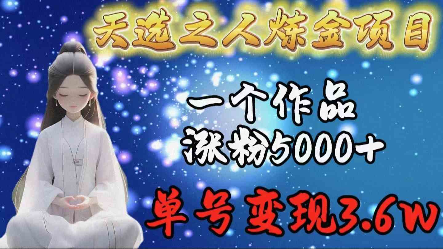 （9693期）天选之人炼金项目，一个作品涨粉5000+，单号变现3.6w-九零网创
