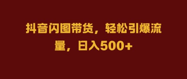 抖音闪图带货，轻松引爆流量，日入几张【揭秘】-九零网创