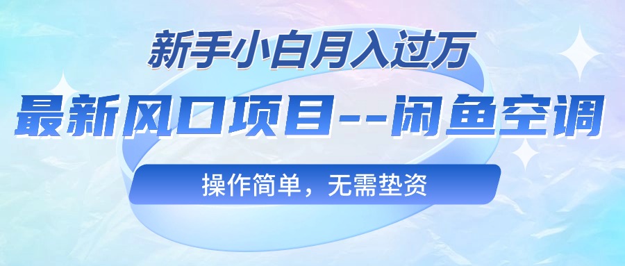 （10767期）最新风口项目—闲鱼空调，新手小白月入过万，操作简单，无需垫资-九零网创