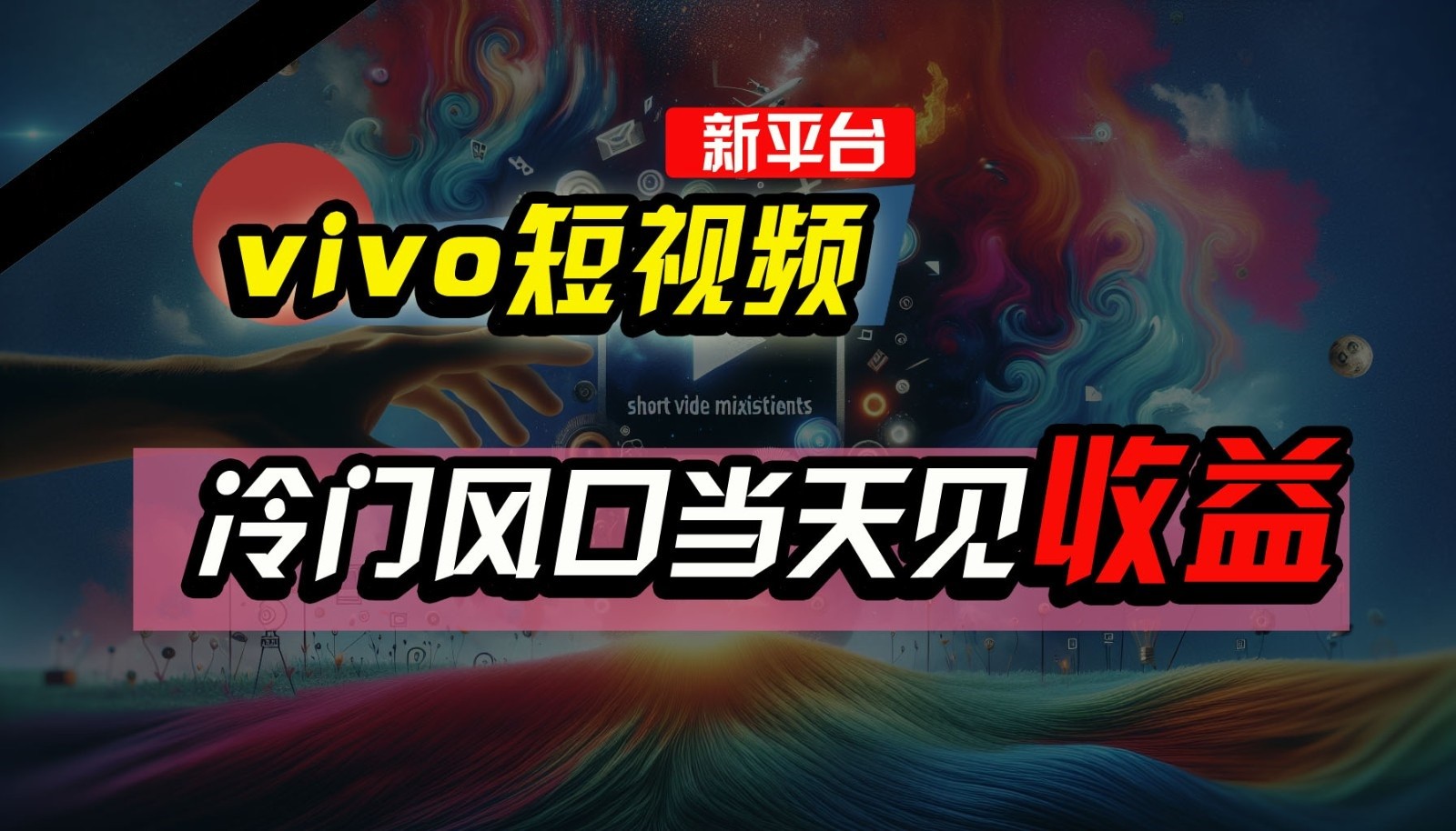 全新平台vivo短视频，新风口AI混剪无脑搬运，冷门风口当天见收益，7天撸了2300+了-九零网创
