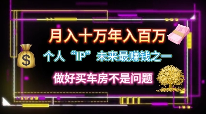 个人“ip”月入10w，年入100w-九零网创