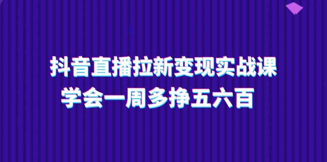（11254期）抖音直播拉新变现实操课，学会一周多挣五六百（15节课）-九零网创