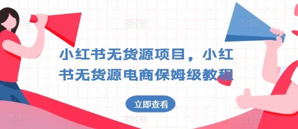 小红书无货源项目，小红书无货源电商保姆级教程【揭秘】-九零网创