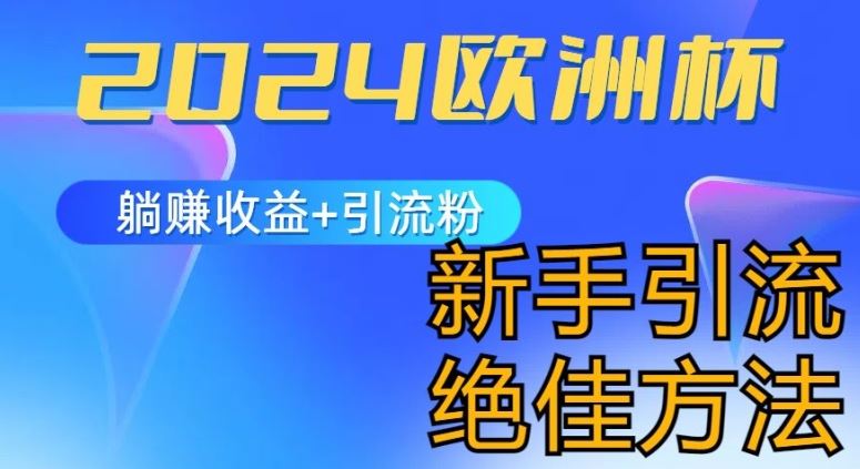2024欧洲杯风口的玩法及实现收益躺赚+引流粉丝的方法，新手小白绝佳项目【揭秘】-九零网创