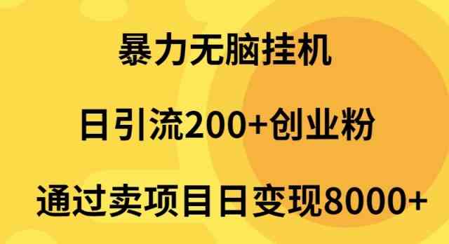 （9788期）暴力无脑挂机日引流200+创业粉通过卖项目日变现2000+-九零网创