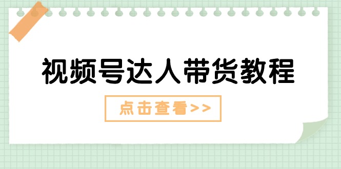 （11162期）视频号达人带货教程：达人剧情打法（长期）+达人带货广告（短期）-九零网创