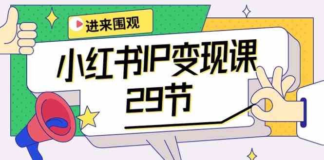 小红书IP变现课：开店/定位/IP变现/直播带货/爆款打造/涨价秘诀/等等/29节-九零网创