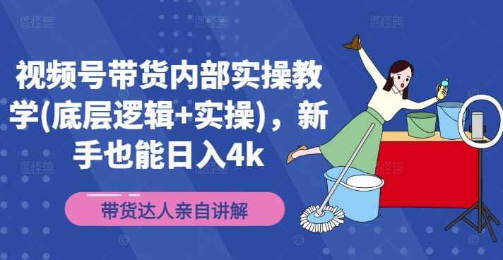 视频号带货内部实操教学(底层逻辑+实操)，新手也能日入4k-九零网创
