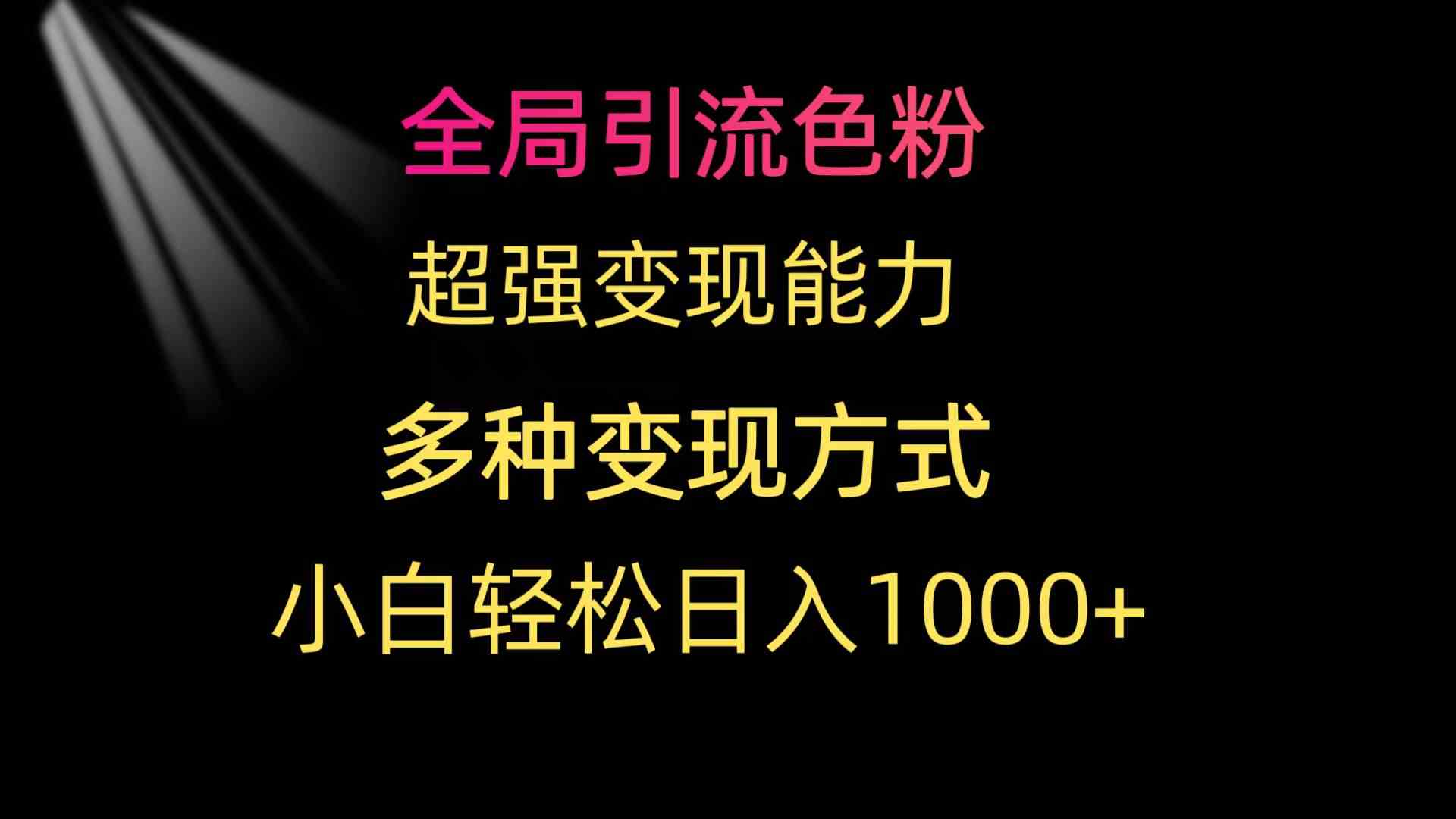 （9680期）全局引流色粉 超强变现能力 多种变现方式 小白轻松日入1000+-九零网创