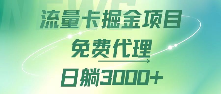 （12321期）流量卡掘金代理，日躺赚3000+，变现暴力，多种推广途径-九零网创