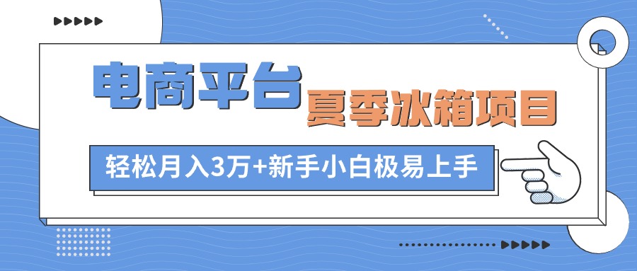 （10934期）电商平台夏季冰箱项目，轻松月入3万+，新手小白极易上手-九零网创